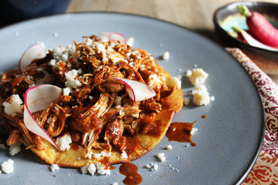 chicken tinga tostada, easy mexican meals