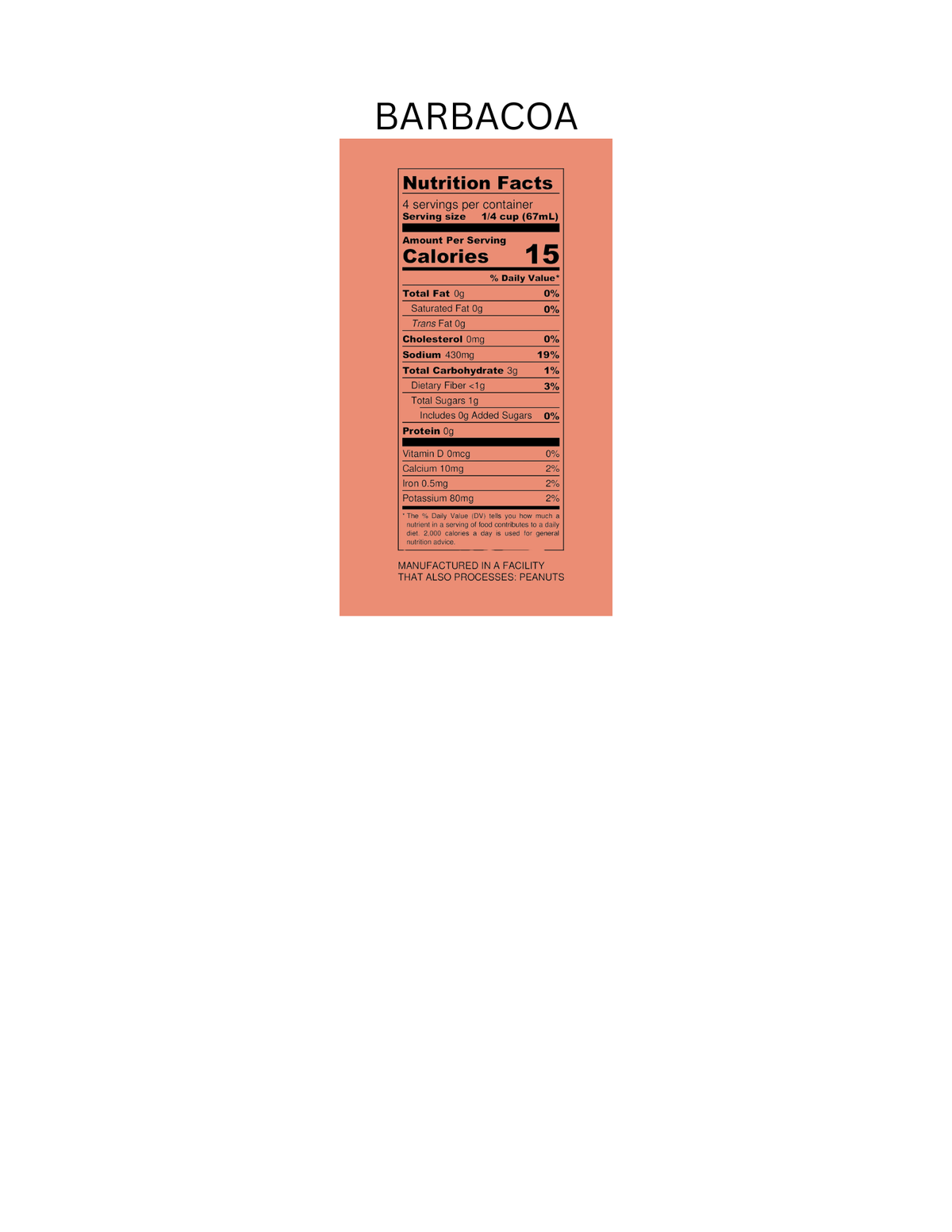 Nutritional Facts