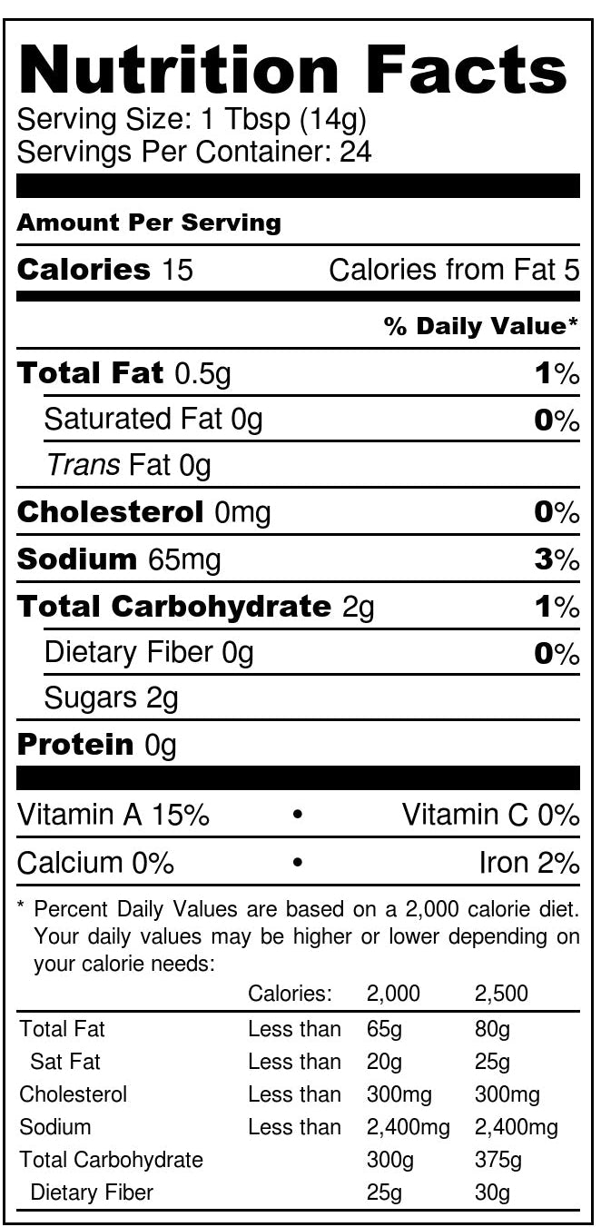 A Nutrition Facts label for Pumpkin, showing serving size, calories, fat content, sodium, dietary fiber, and ingredients list on a white background.